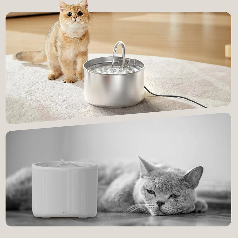 Stainless Steel Cat Water Fountain Whisper Quiet Low Noise