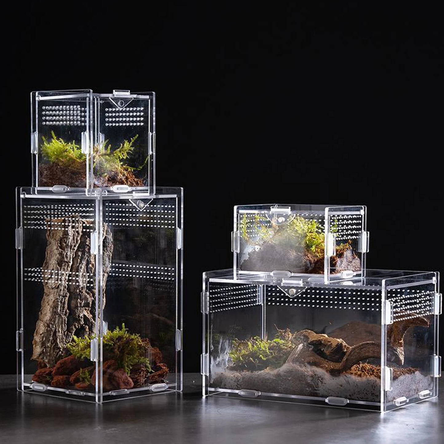 Acrylic Reptile Breeding Box Transparent Terrarium Enclosure