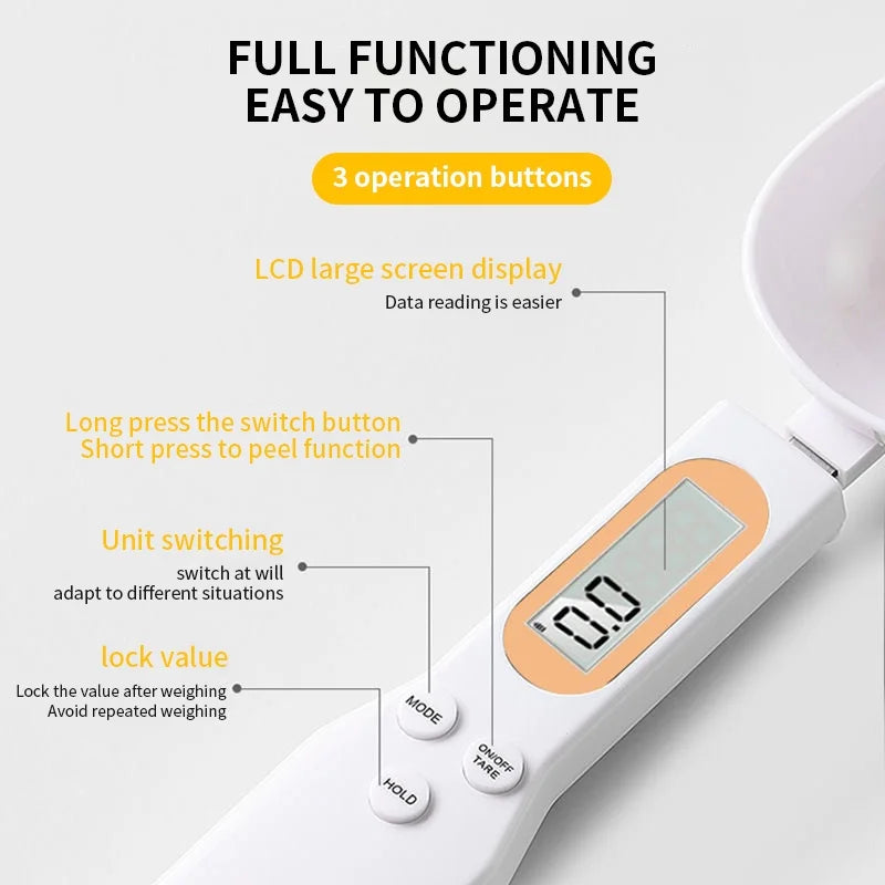 Mini Spoon Scale Digital Kitchen Scale 0.1 To 500 G LCD Display