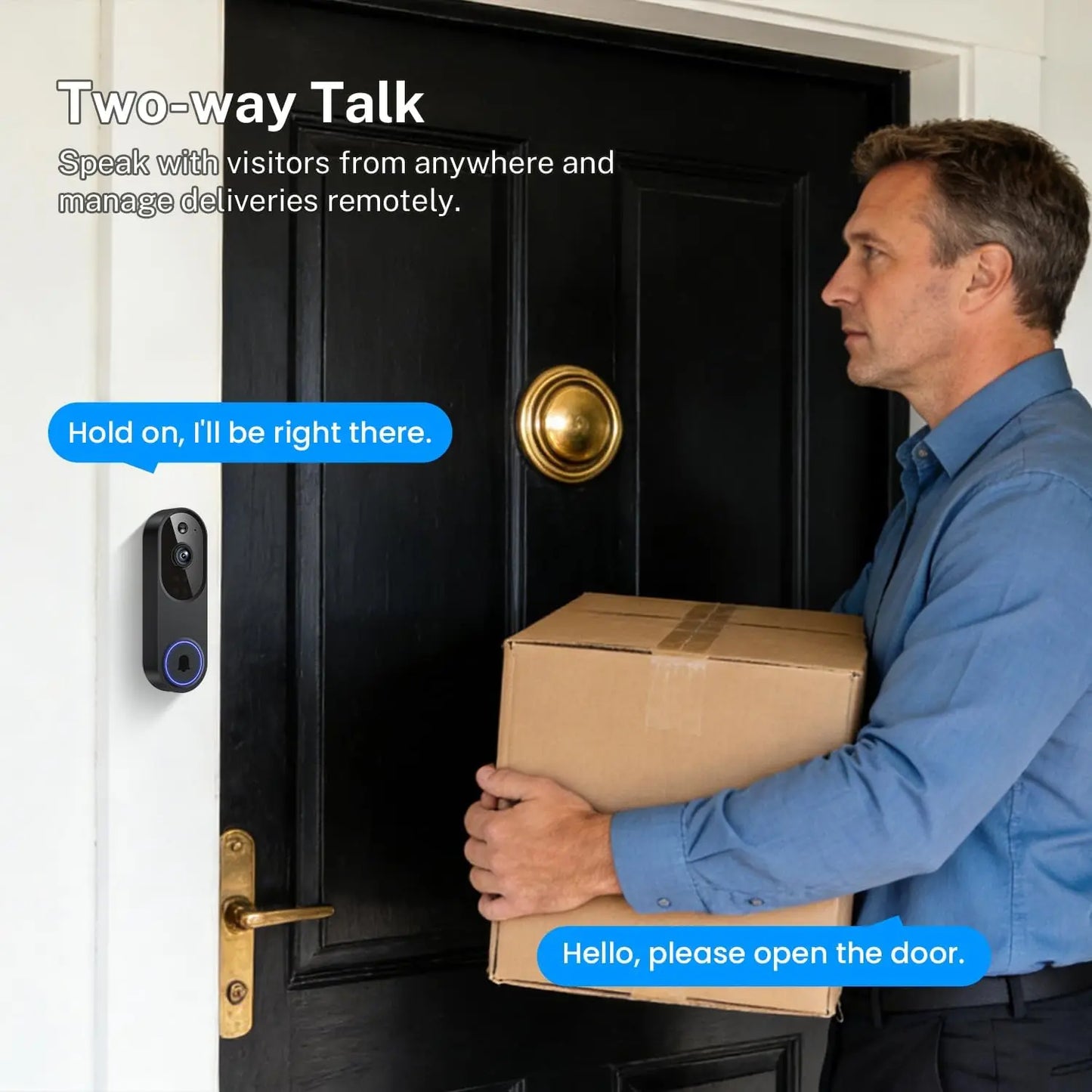Wireless Video Doorbell With Two Way Audio And Motion Detection