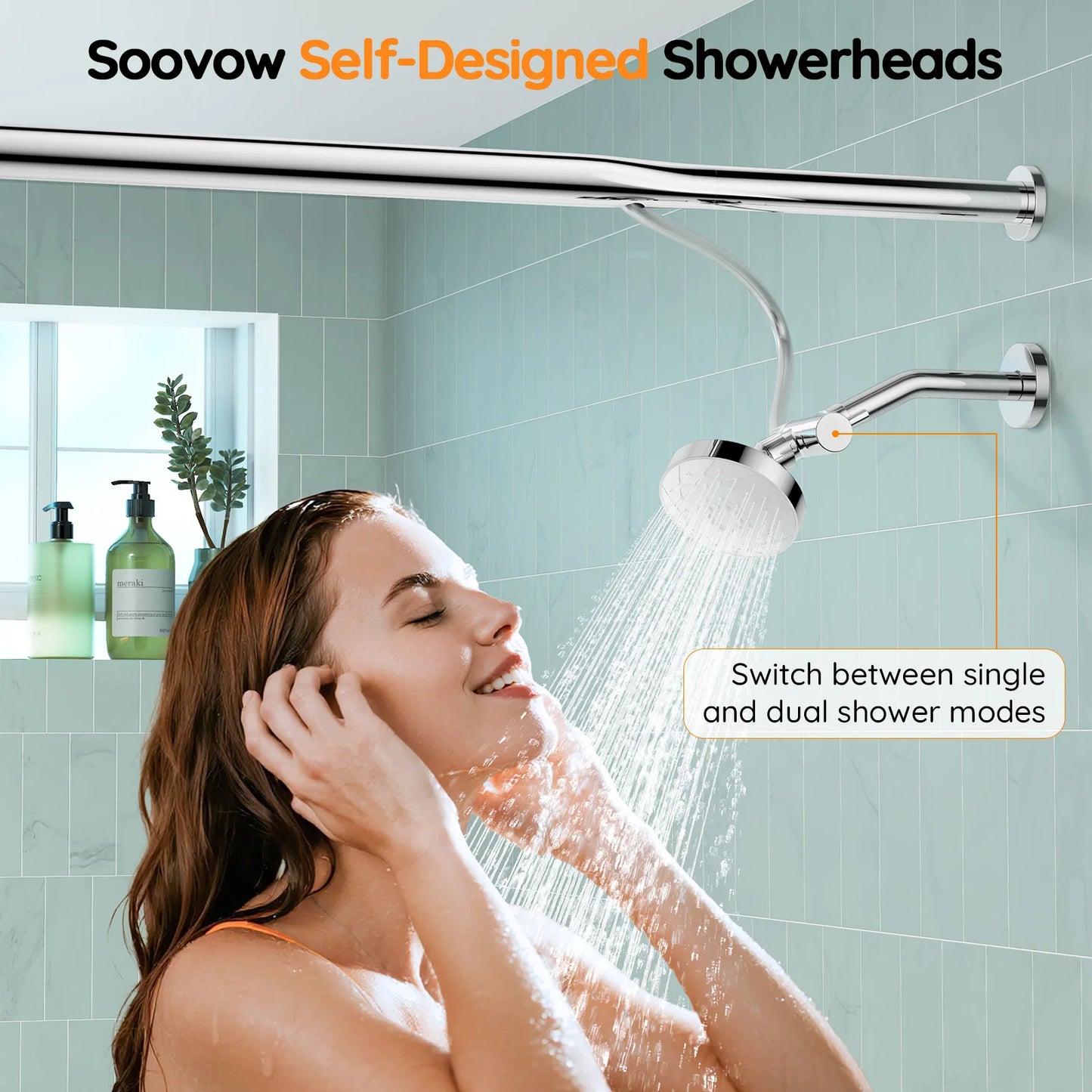 Tandem Shower Head For Couples Dual Shower Head System