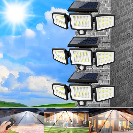 SZRSTH 3 Pack Outdoor Solar Lights Motion Sensor LED Security