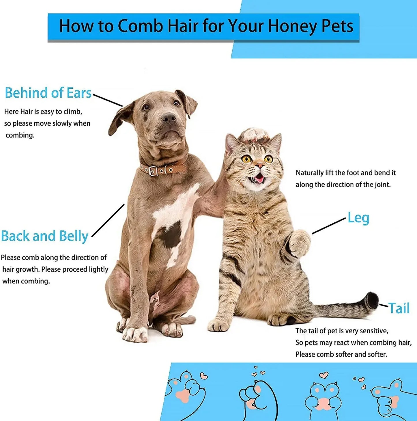 Dog Hair Remover Brush For Cats And Dogs Grooming Tool