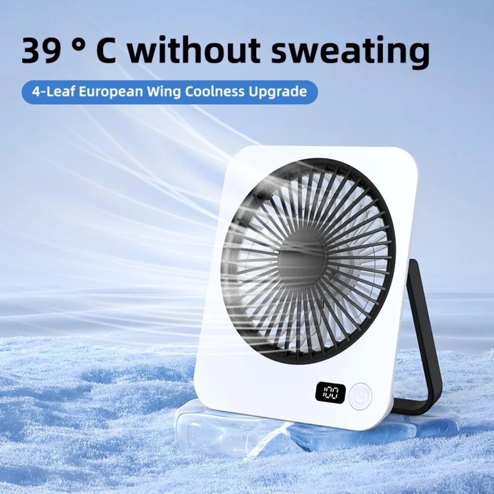 Rechargeable USB Mini Desktop Fan With 5 Speed Quiet Operation
