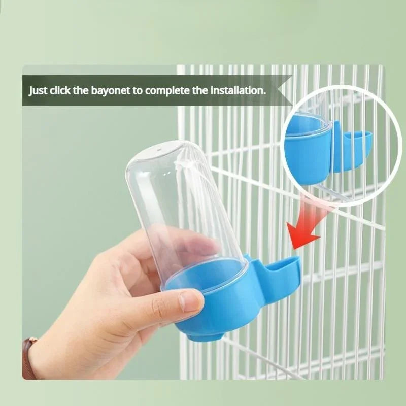 Hanging Bird Water Dispenser And Feeder Cage Accessory