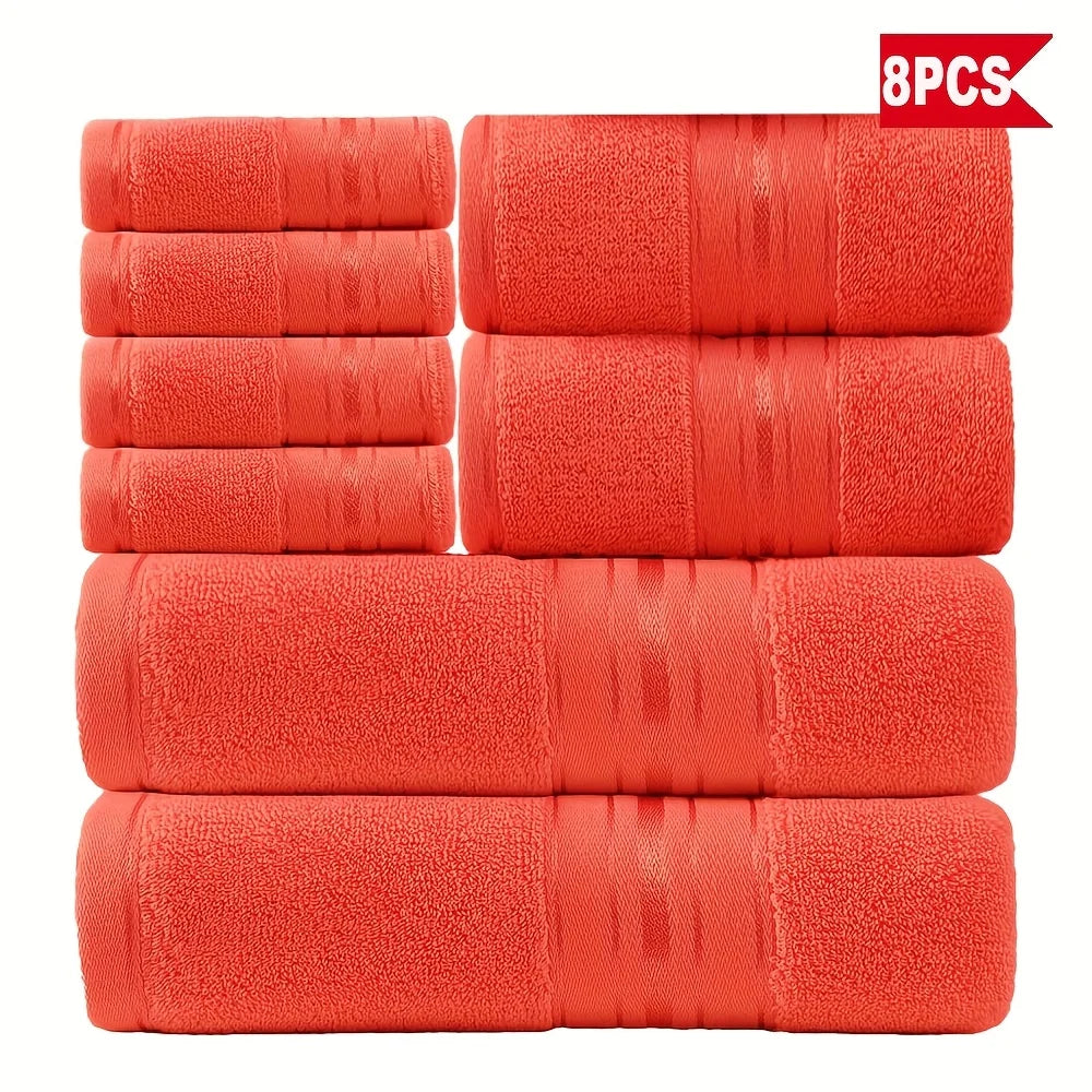 8 Piece Luxury Towel Set 100 Percent Cotton Towels Washcloths