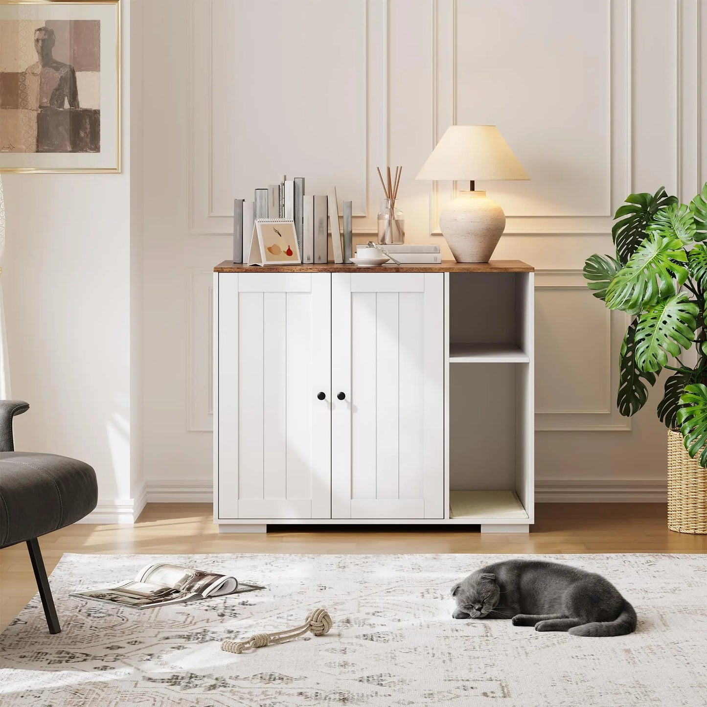 HiMISS Cat Litter Enclosure For Litter Robot Three Four Dog-Proof