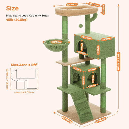 PAWZ Road Cat Tree With Toy Tower Plush Perch Scratching Posts