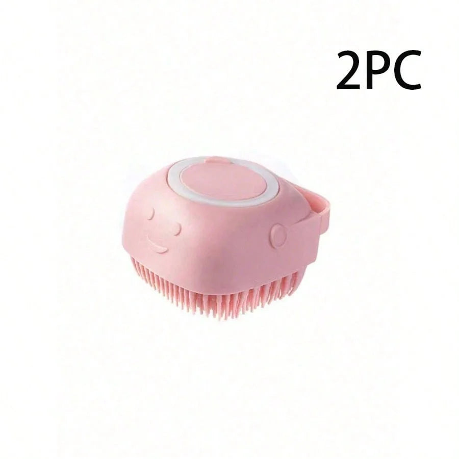 Pet Shampoo Brush With Silicone Dispenser For Dogs And Cats Grooming