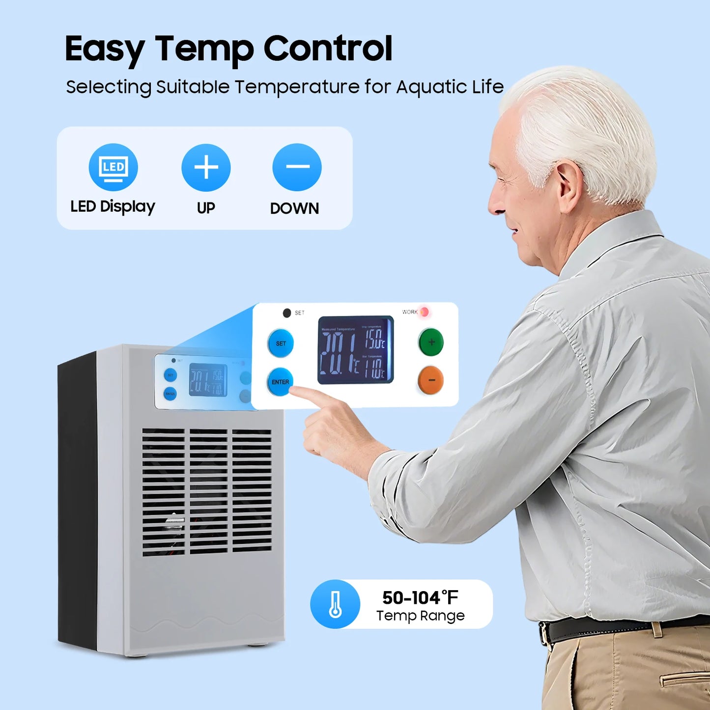 Aquarium Water Chiller Low Noise Cooling With Digital Temperature Control