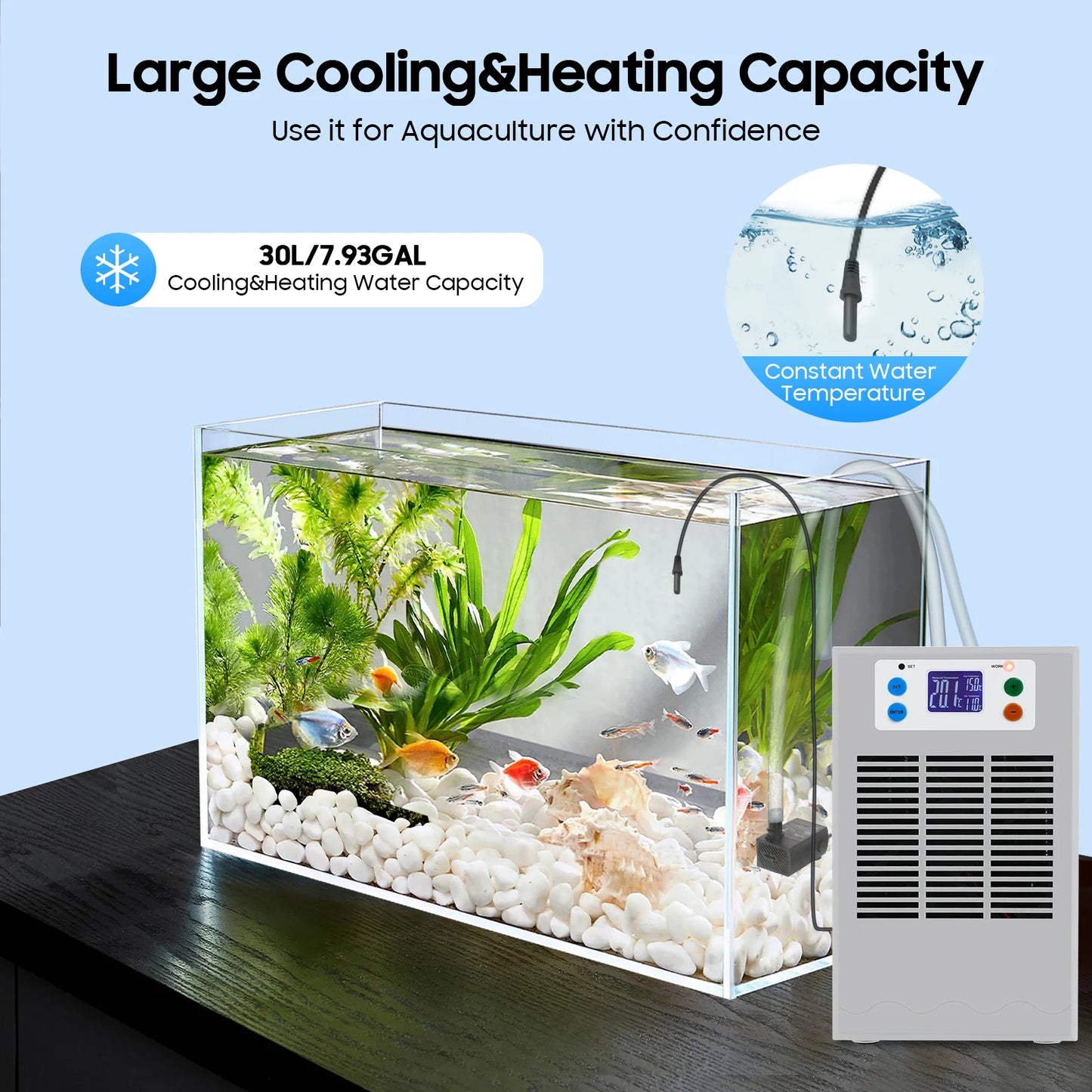 Aquarium Water Chiller Low Noise Cooling With Digital Temperature Control