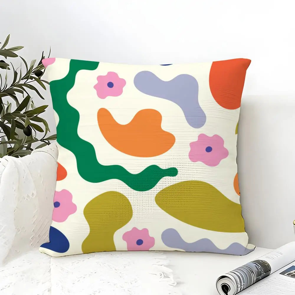Elizabeth Olwen Modern Flowers Pillow Case Linen Cushion Cover