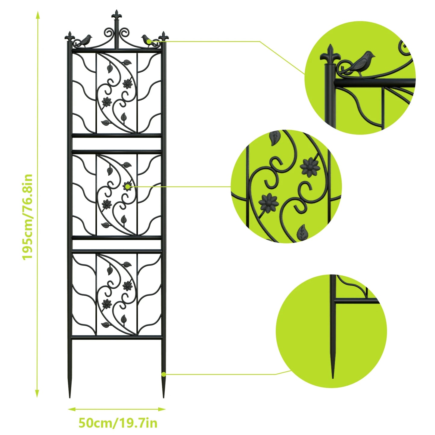 Garden Trellis Metal Fence Lattice Panel Outdoor Decor