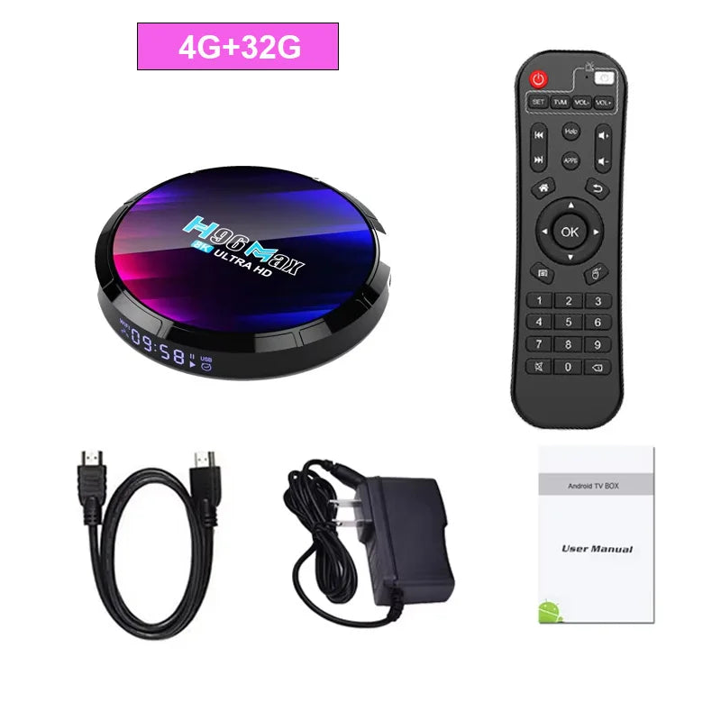 H96 Android Smart TV Box H96 Max RK3528 Quad Core WiFi 6 BT5 8K