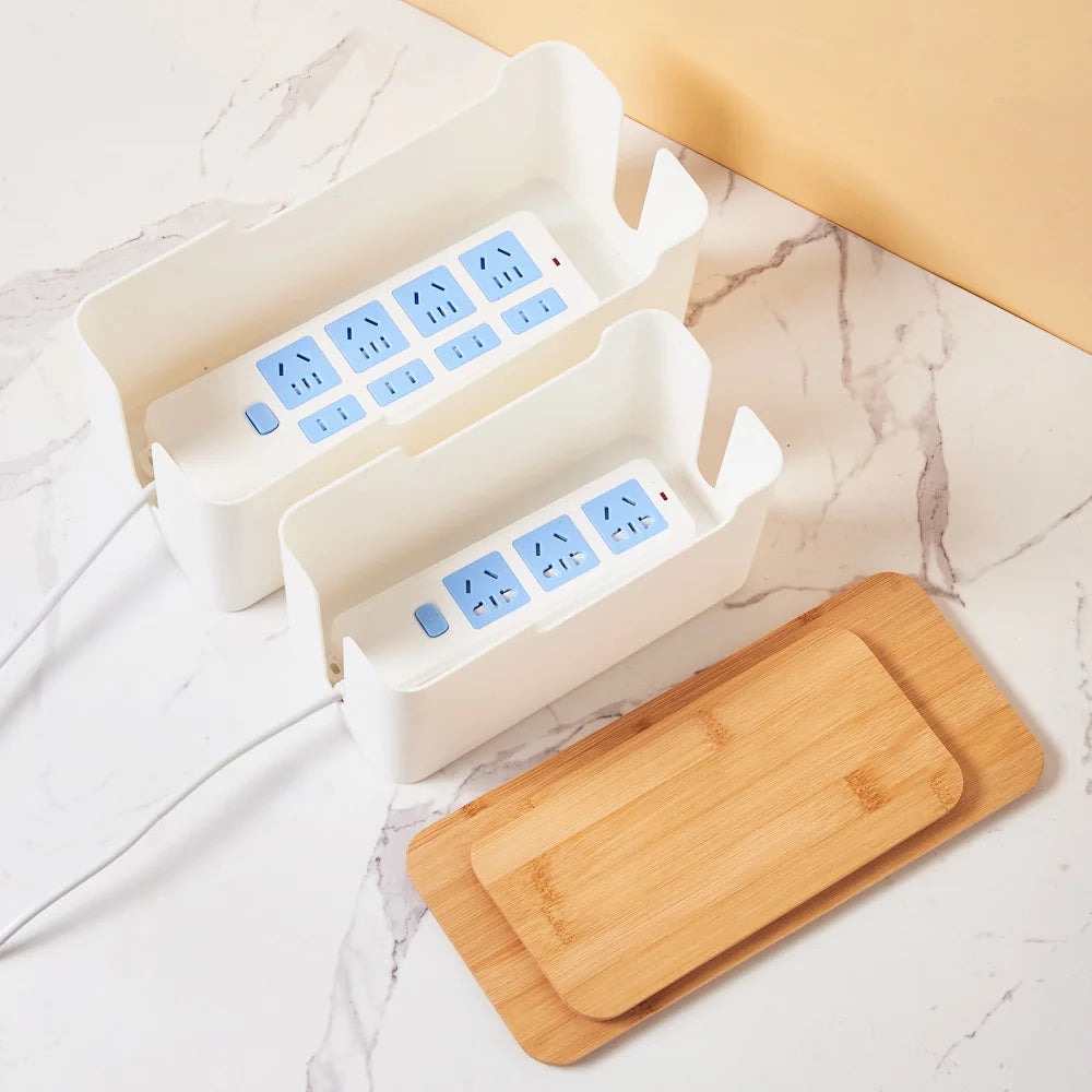Wire Storage Box Cable Organizer Plastic Bamboo Junction Box