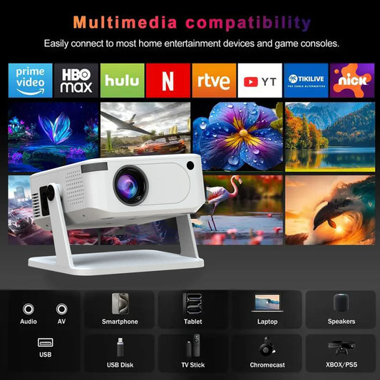 Xnano Android Smart Projector With HDMI USB Wireless Connectivity Holder