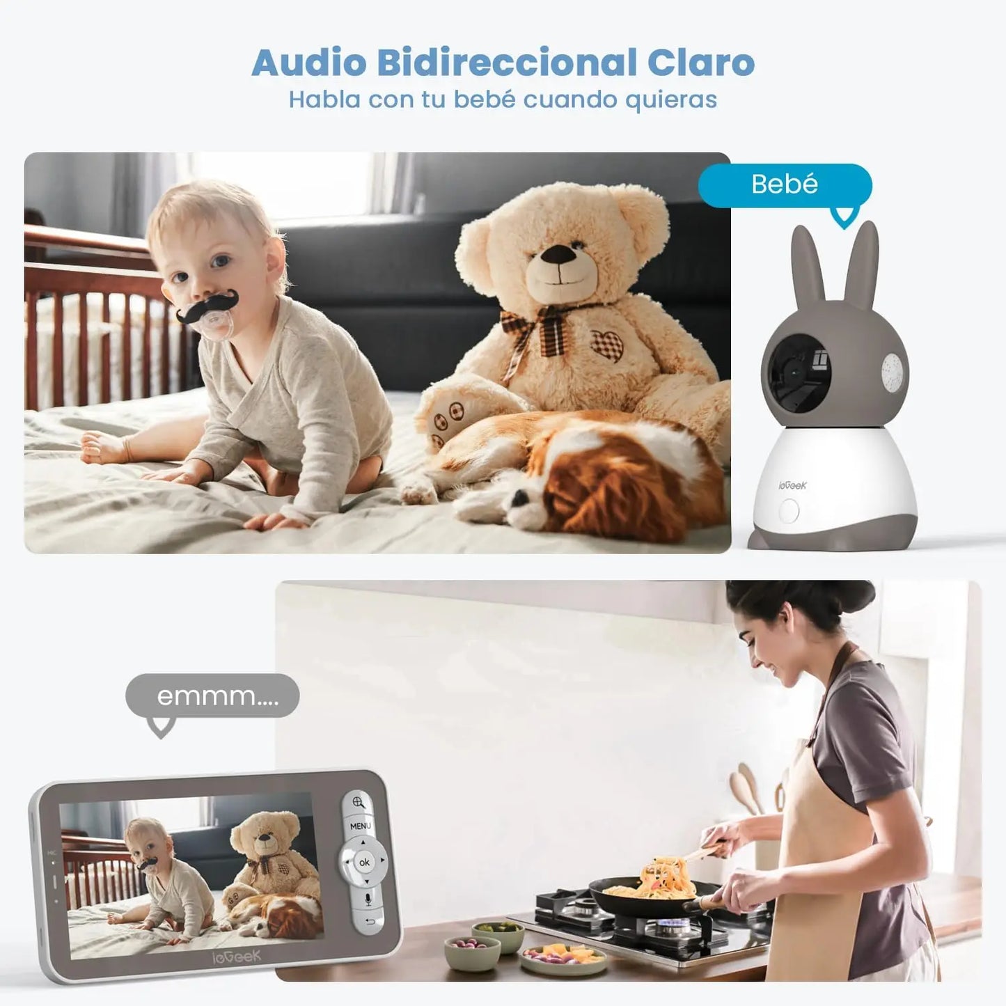 IEGEEK 2K 3MP Baby Surveillance Camera With 360 PTZ