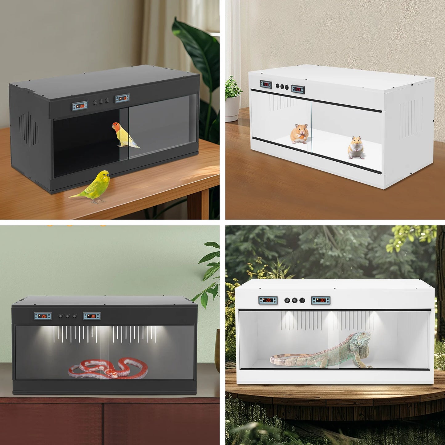 Bymaocar Reptile Habitat With Glass Sliding Door And Intelligent Thermostat