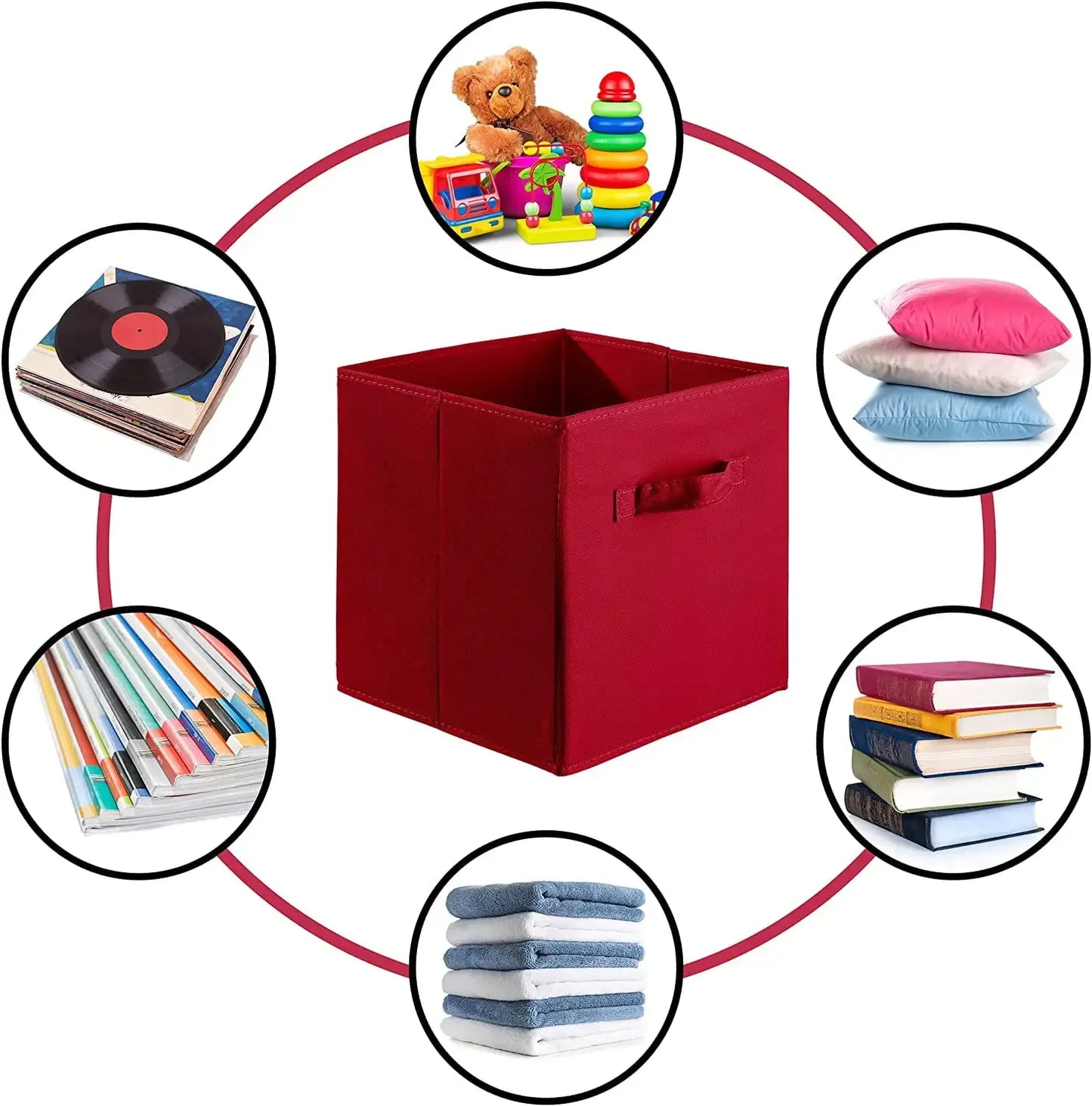 Fabric Storage Bins Foldable Cubes With Handles For Pantry Organization