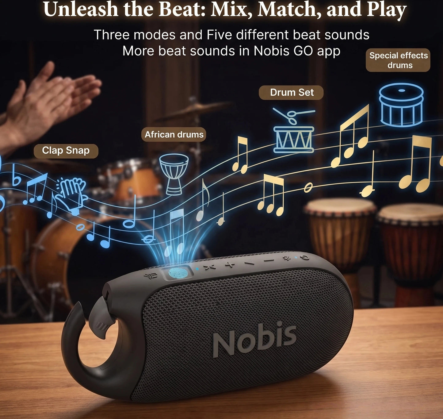 Nobis IP68 Waterproof Bluetooth Speaker 8W Stereo 24H Playtime