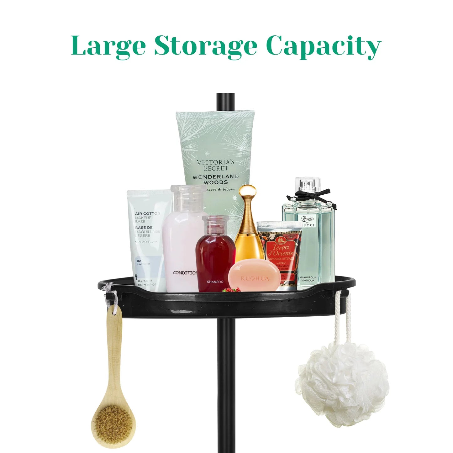 HiMISS Corner Shower Caddy With Tension Pole Four-Tier Organizer