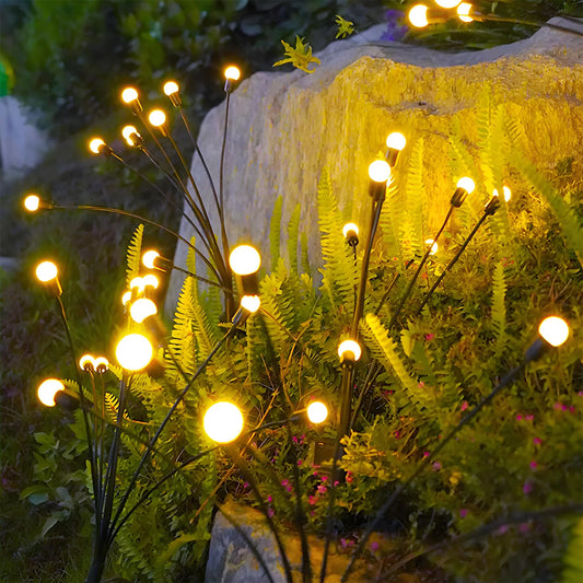 8-Head Solar Firefly Lights LED Outdoor Garden Pathway Lights Waterproof