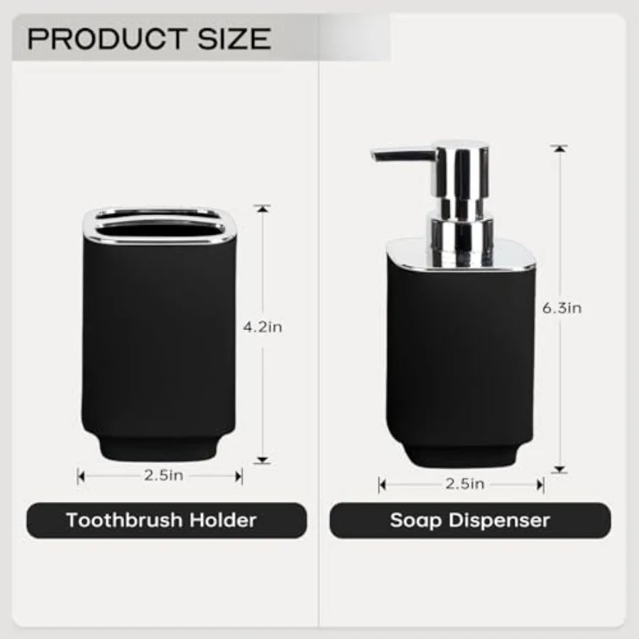 Bathroom Accessories 2-Piece Soap Dispenser And Toothbrush Holder Set