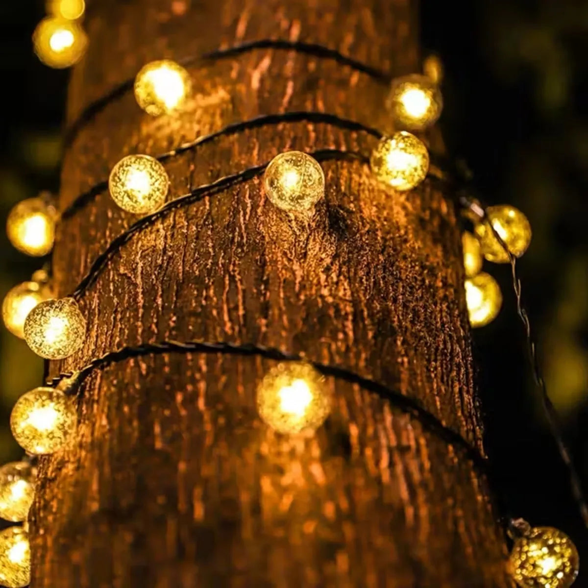 Solar Powered Bubble Ball String Lights 100 LEDs Eight Modes