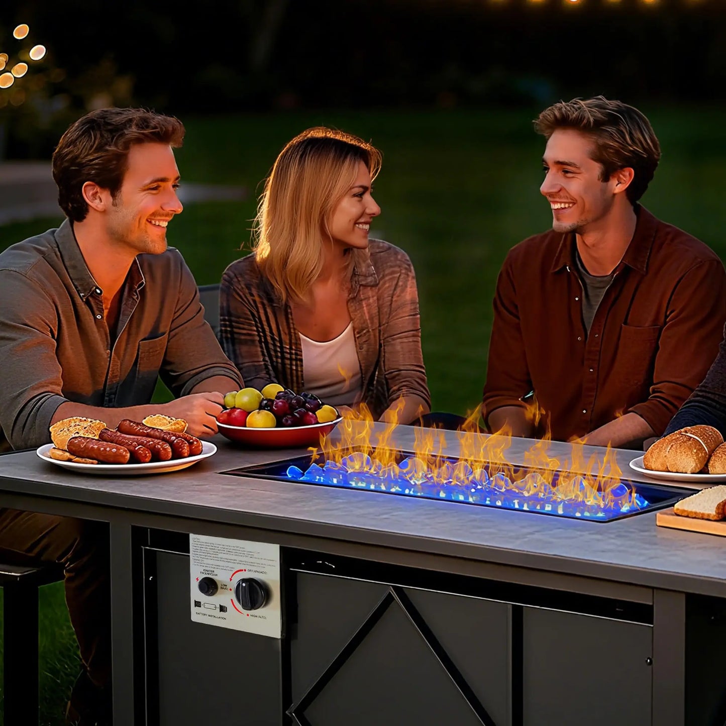 JHK Outdoor Propane Fire Pit Table 50,000 BTU CSA Certified