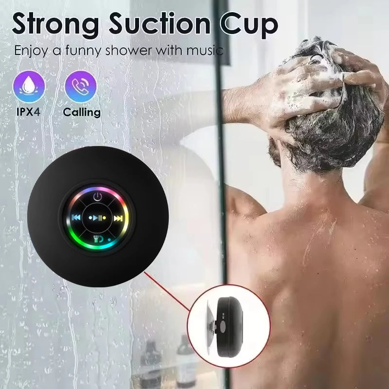 Fomscvka Portable Bluetooth Speaker With LED Light IPX4 Waterproof