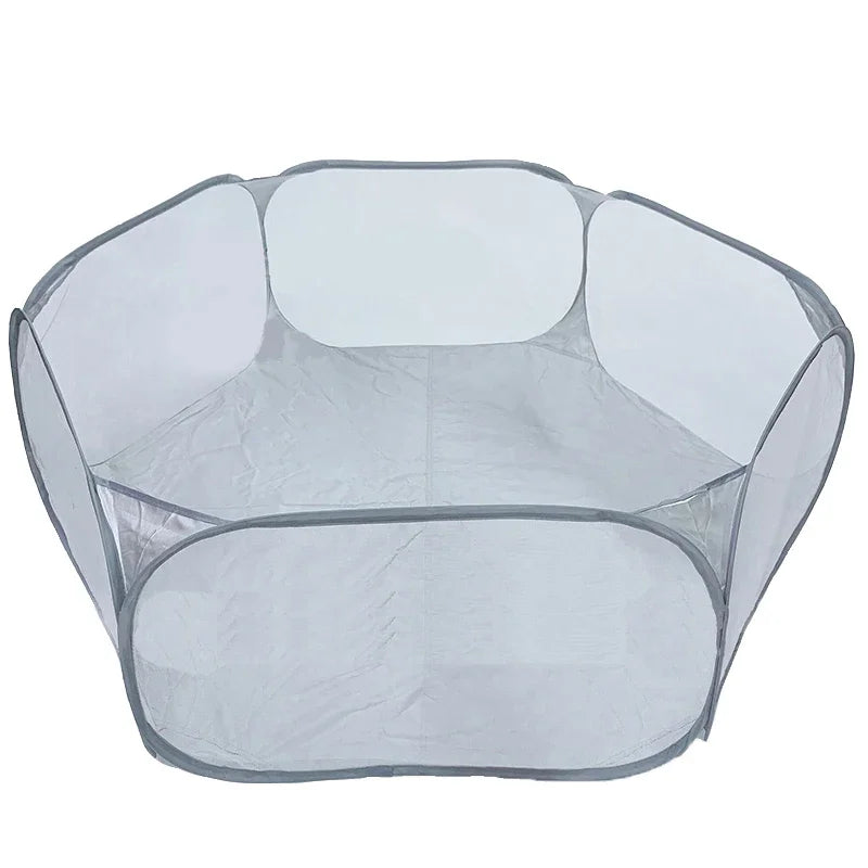 Foldable Transparent Pet Cage Playpen For Dogs Cats And Rabbits