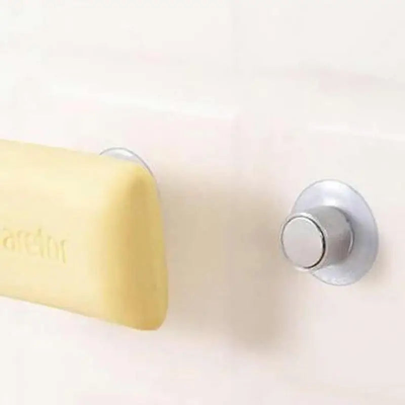Suction Cup Soap Rack With Magnet Wall Mount For Bathroom