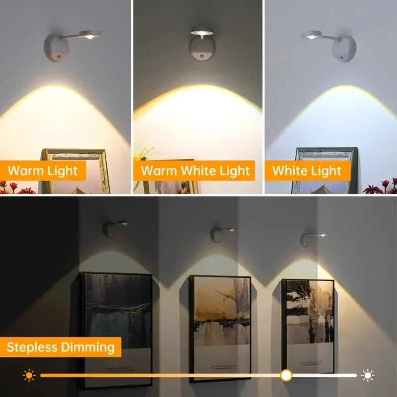KFV USB Rechargeable Intelligent Wireless Wall Light Dimmable Led Spotlight
