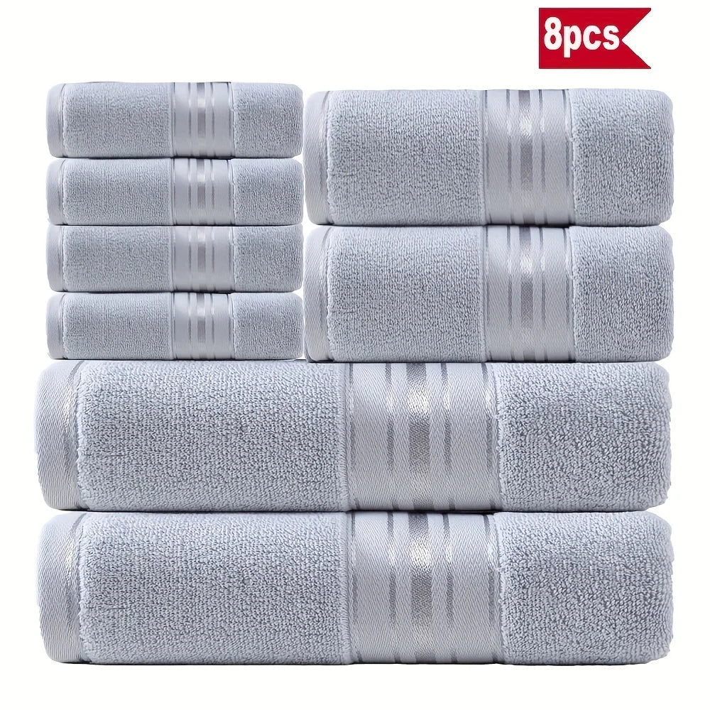 8 Piece Luxury Towel Set 100 Percent Cotton Towels Washcloths