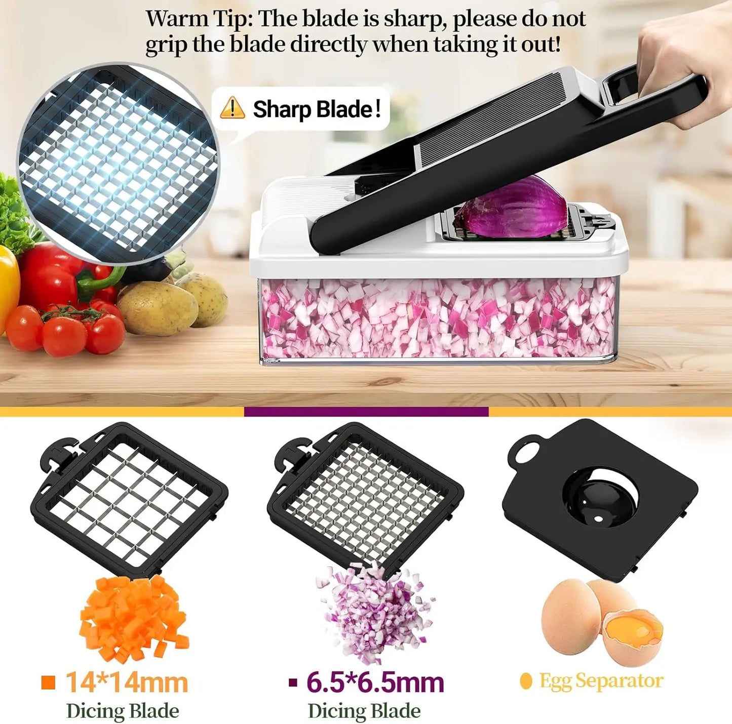 12-In-1 Vegetable Chopper With 7 Blades