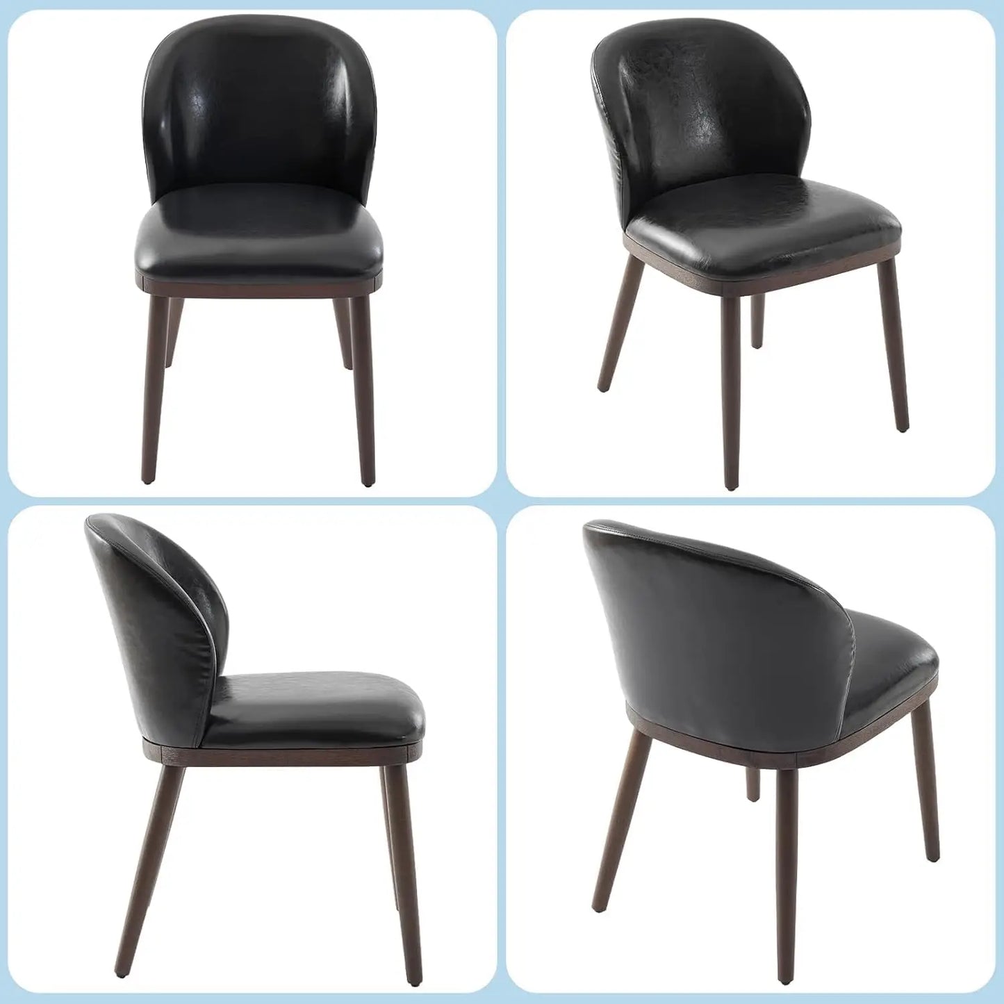 HiMISS Modern Set Of 2 Upholstered Dining Chairs With Ergonomic Back