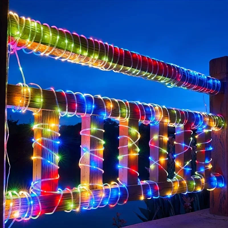 Peach Forest Solar LED Tube Light 100LED Rope String Light