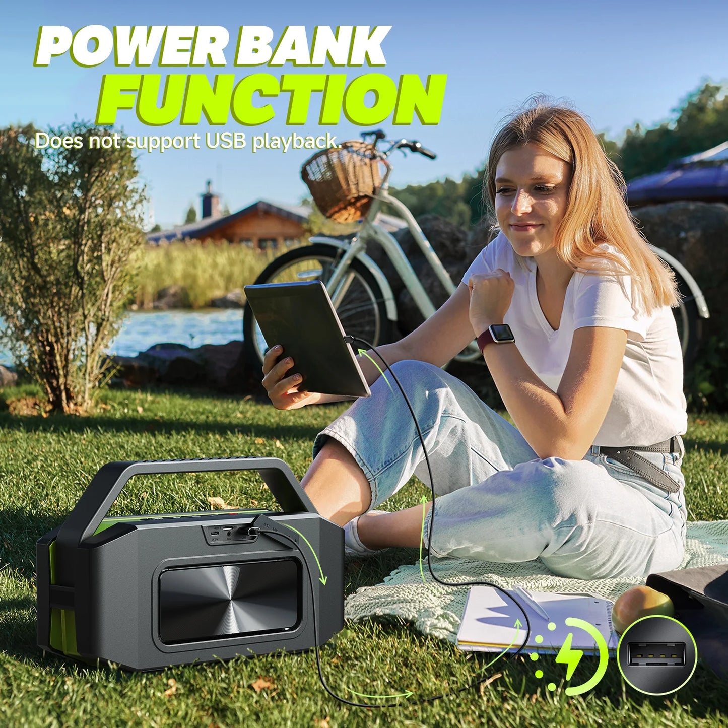 W-King D9-1 Bluetooth Speaker 60W HD IPX6 Waterproof Portable Boombox