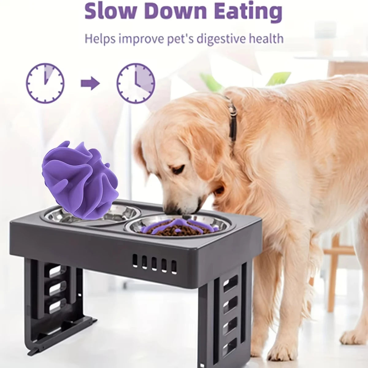 Soft Silicone Slow Feeder Puzzle Dog Bowl Insert Promotes Digestion
