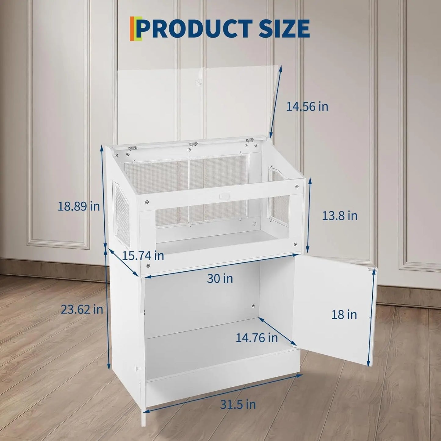 HiMISS Acrylic Animal Cage Storage Cabinet Ventilated Clean Habitat Hamster