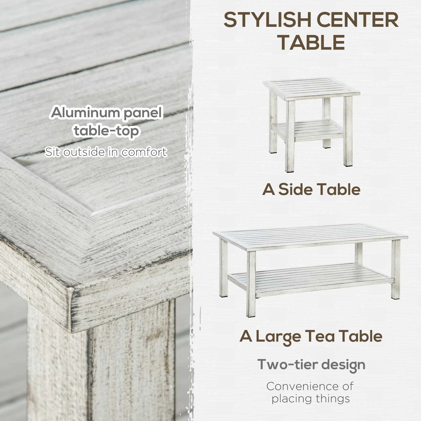 Outdoor Wicker Patio Furniture Set With Table And Four Seats