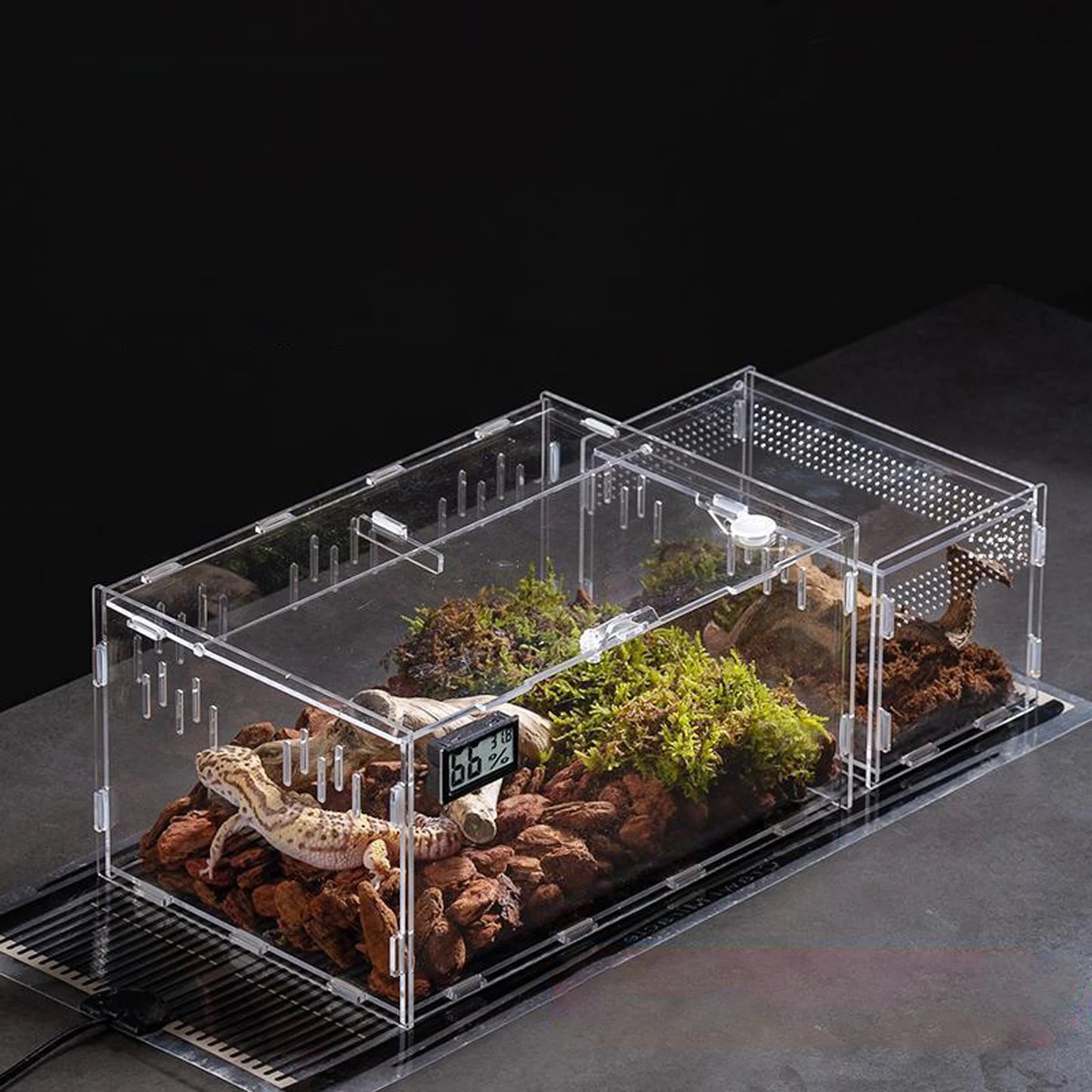 Acrylic Reptile Breeding Box Transparent Terrarium Enclosure