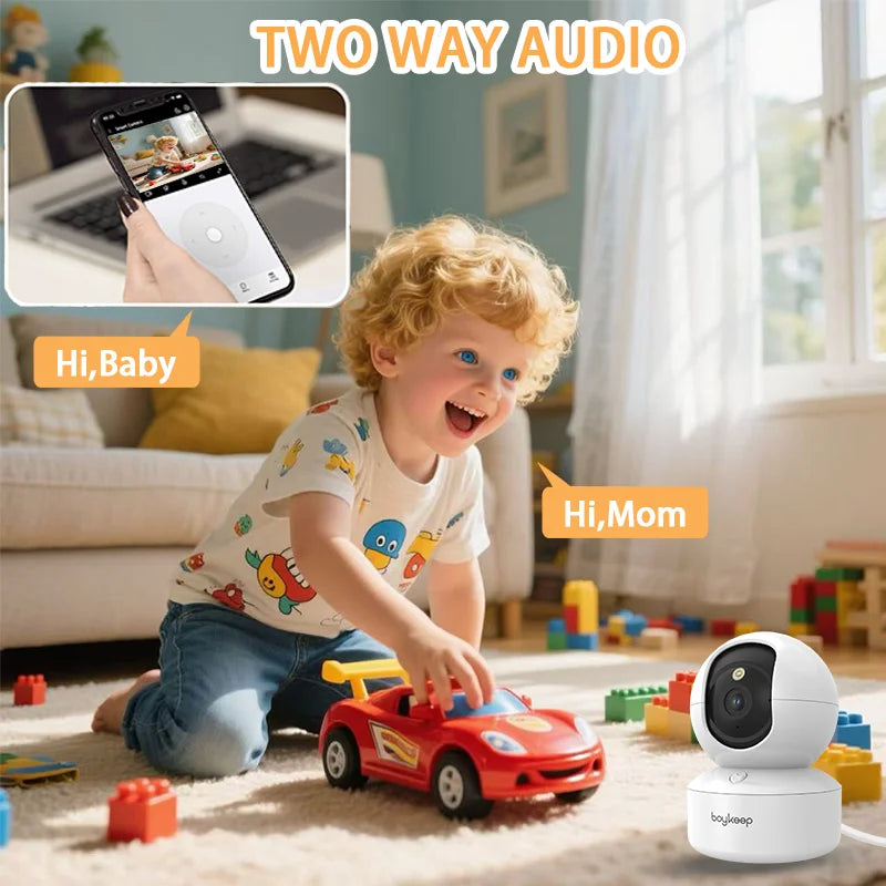 BoyKeep 2K Smart WiFi Indoor Security Camera With 360 PTZ