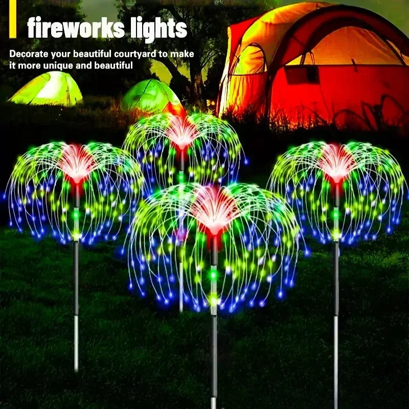 60 LEDs Solar Firework Lights Waterproof Garden And Pathway