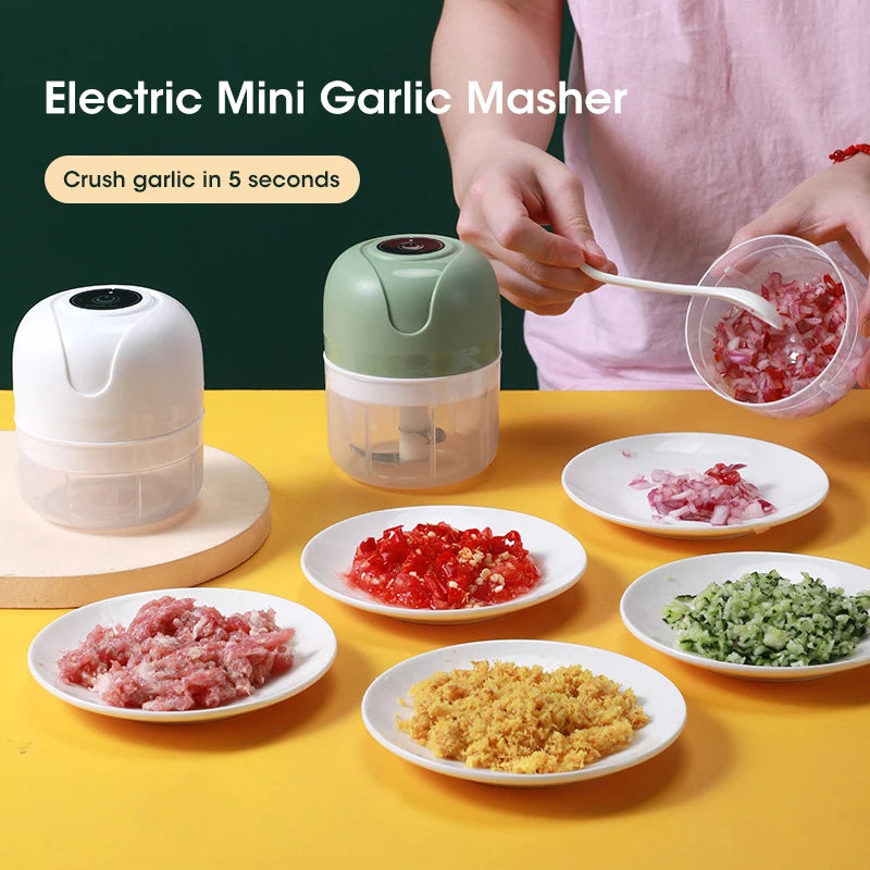 NOCCLILI Garlic Masher Crusher Electric Kitchen Chopper USB Portable