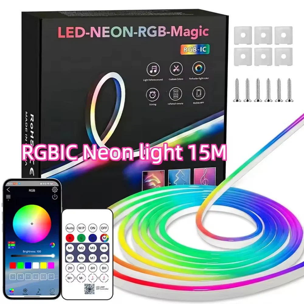 RGB USB LED Strip Lights 15M Music Sync IP65 Waterproof