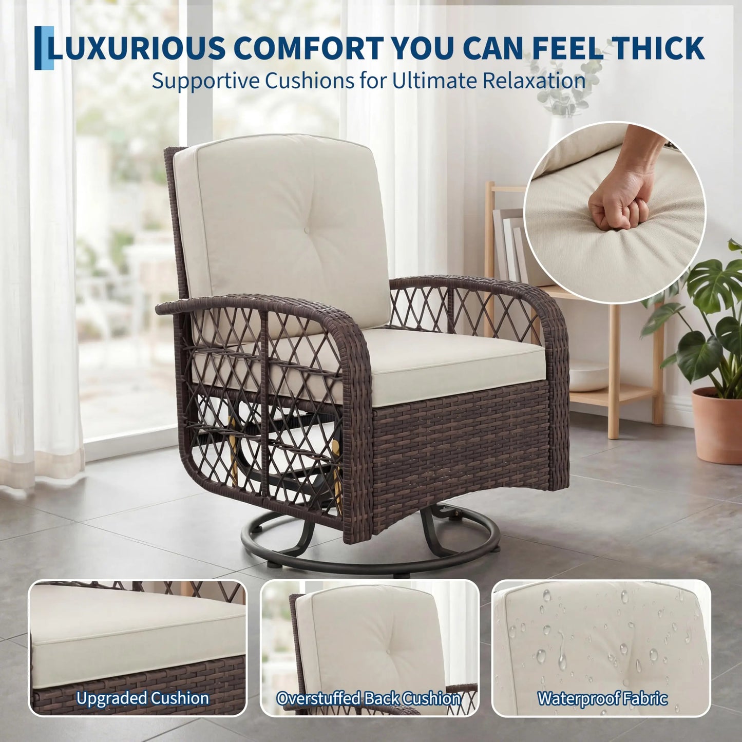 HobbyLane Outdoor Wicker Conversation Set 3 Piece Patio Furniture