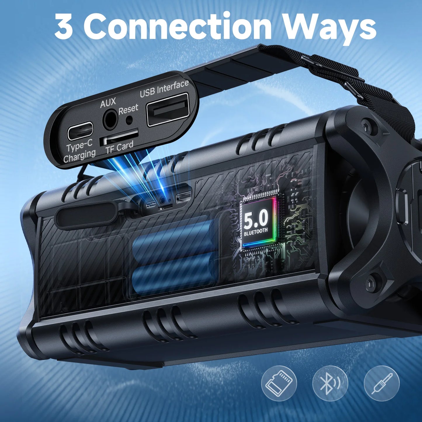W-King D8 Bluetooth Speaker 50W RMS IPX6 Waterproof