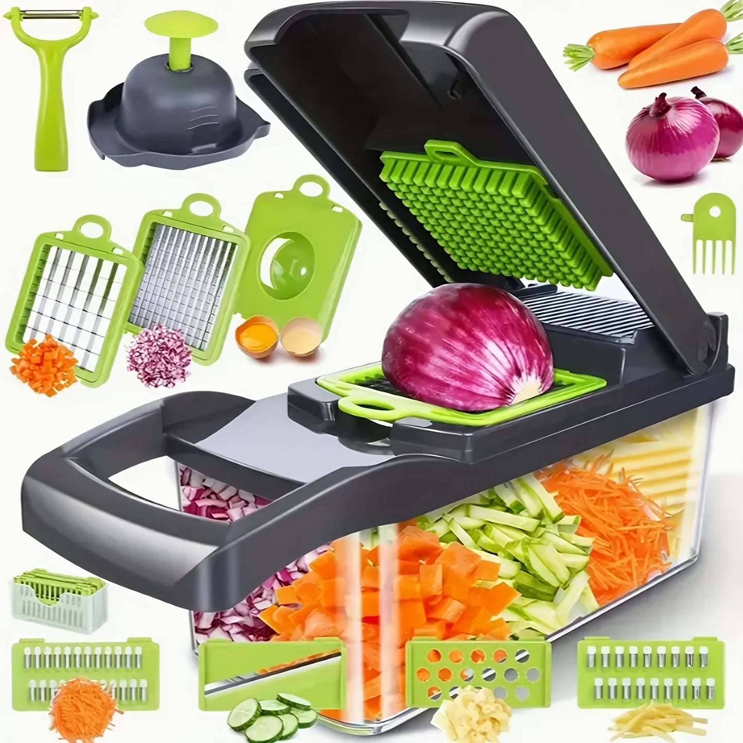 Ledibaby 16-In-1 Manual Vegetable Chopper Set With Blades