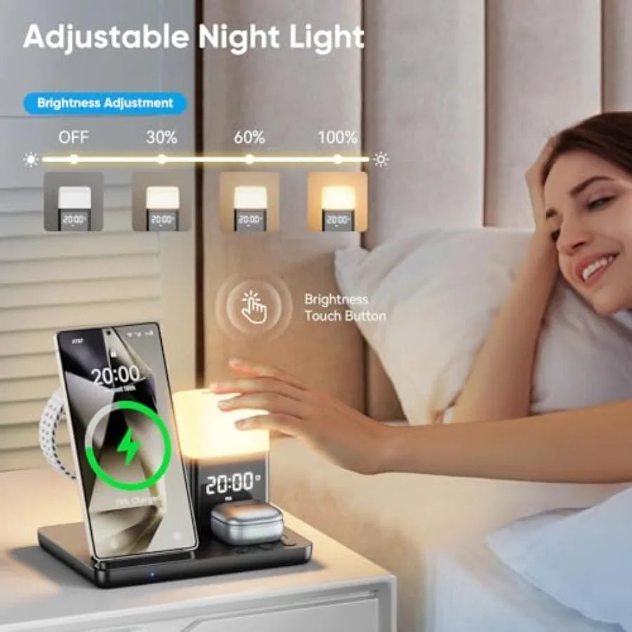 Samsung 6-In-1 Wireless Charging Station With Clock and Night Light